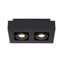 Plafondspot Xirax, 2-lamps, zwart