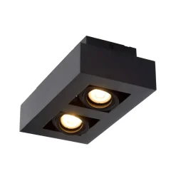 Plafondspot Xirax, 2-lamps, zwart