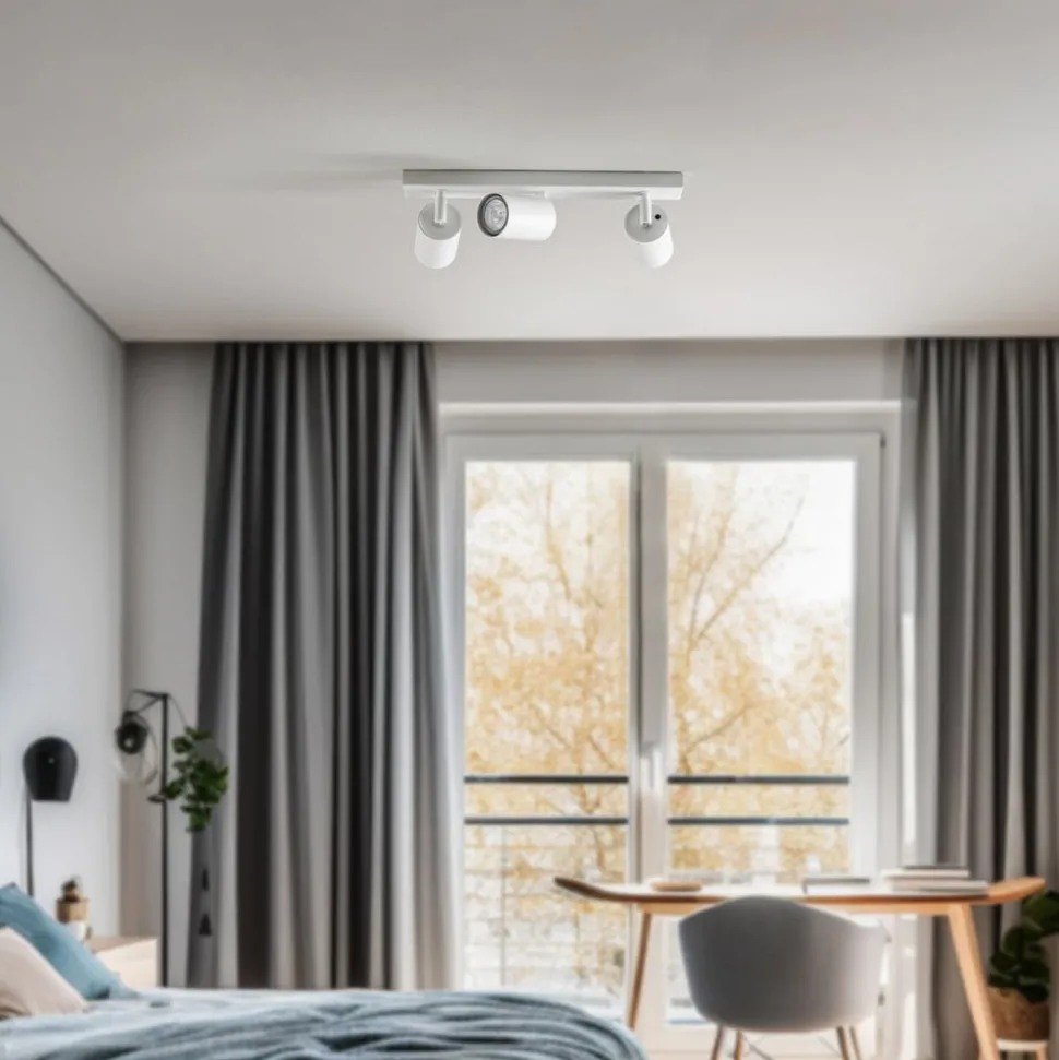 Plafondspot Zoom, 3-lamps, wit