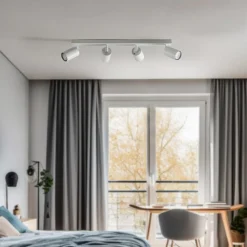 Plafondspot Zoom, 4-lamps, wit