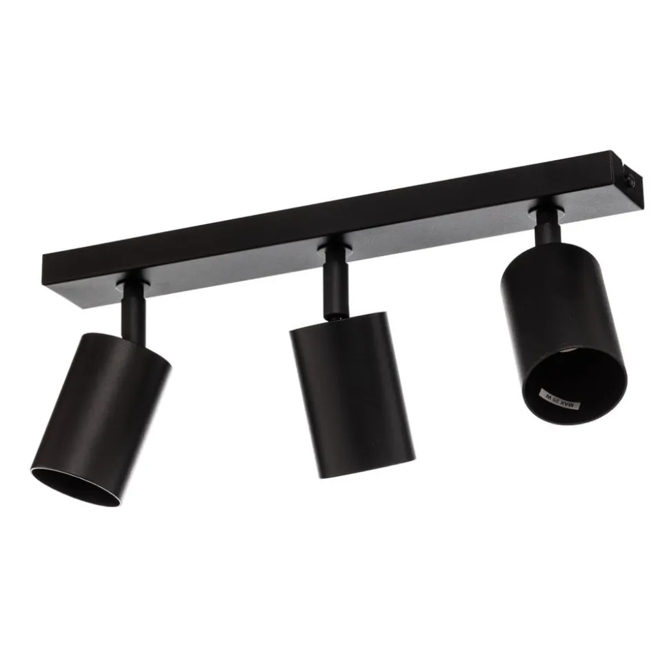 Plafondspot Zoom, 3-lamps, zwart
