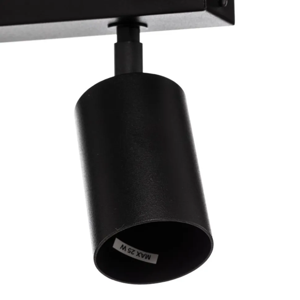 Plafondspot Zoom, 3-lamps, zwart