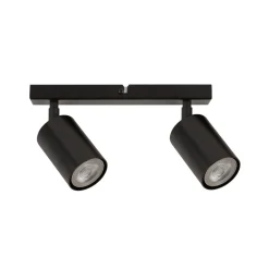 Plafondspot Zoom, 2-lamps, zwart