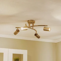Plafondspots, goud, 4-lamps
