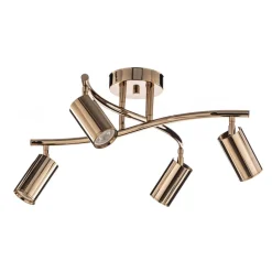 Plafondspots, goud, 4-lamps