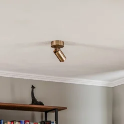 Plafondspots, messing antiek, 1-lamp