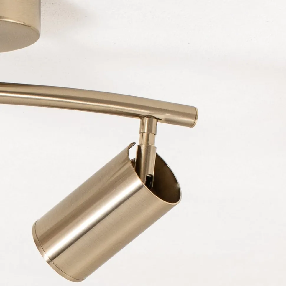 Plafondspots, messing antiek, 2-lamps