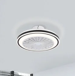 Plafondventilator Almeria LED CCT, wit/zwart