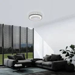 Plafondventilator Almeria LED CCT, wit/zwart