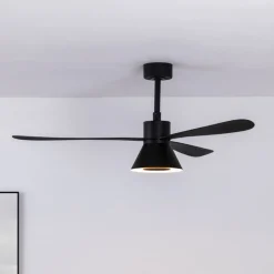 Plafondventilator Amelia Cone, LED lamp, zwart