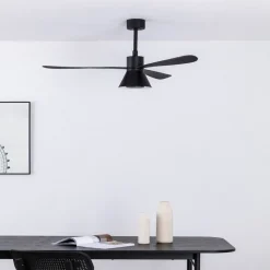 Plafondventilator Amelia Cone, LED lamp, zwart