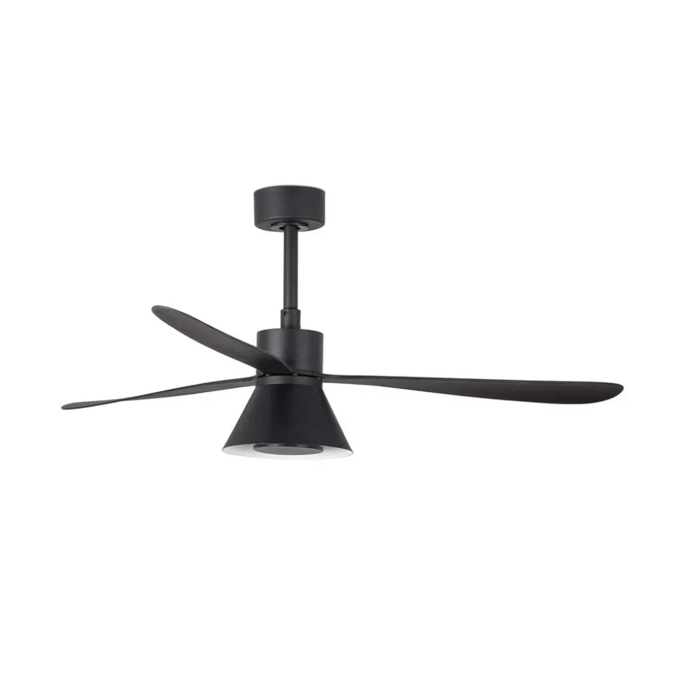 Plafondventilator Amelia Cone, LED lamp, zwart