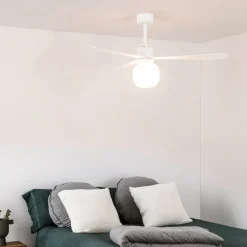 Plafondventilator Amelia Ball, LED lamp, wit