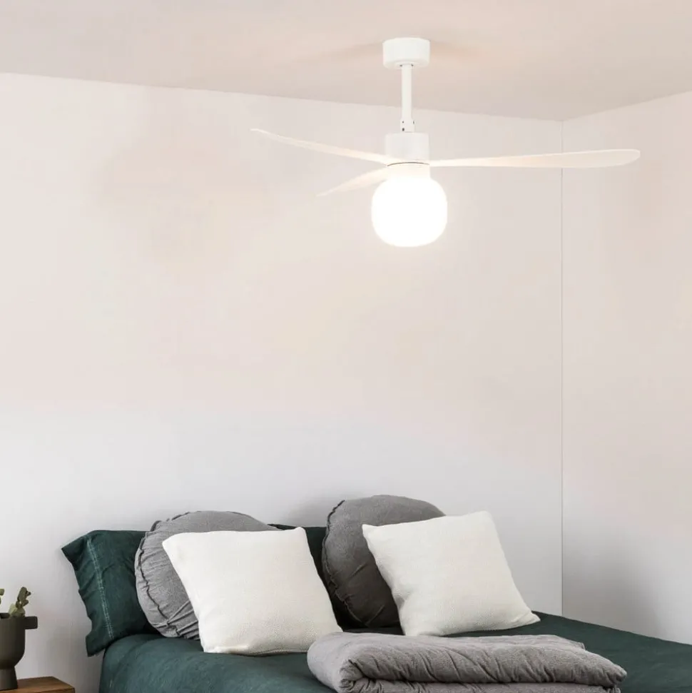 Plafondventilator Amelia Ball, LED lamp, wit