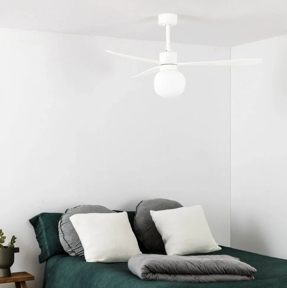 Plafondventilator Amelia Ball, LED lamp, wit