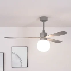 Plafondventilator Amelia Ball LED lamp grijs