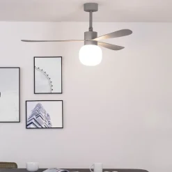 Plafondventilator Amelia Ball LED lamp grijs