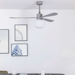Plafondventilator Amelia Ball LED lamp grijs