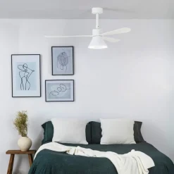 Plafondventilator Amelia Cone met LED lamp, wit