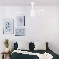 Plafondventilator Amelia Cone met LED lamp, wit