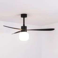 Plafondventilator Amelia Ball LED lamp zwart