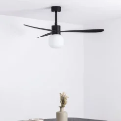 Plafondventilator Amelia Ball LED lamp zwart