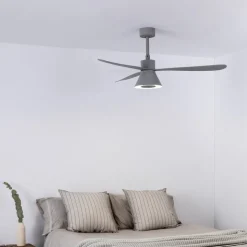 Plafondventilator Amelia Cone, LED lamp, grijs