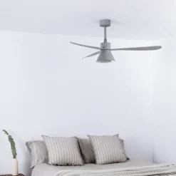 Plafondventilator Amelia Cone, LED lamp, grijs