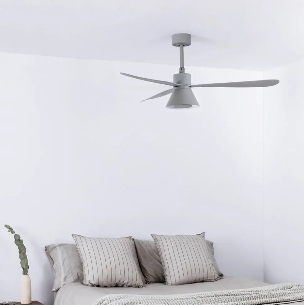 Plafondventilator Amelia Cone, LED lamp, grijs