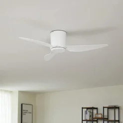 Plafondventilator Aulo, wit, DC, stil, Ø 123 cm