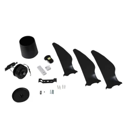 Plafondventilator Aulo, zwart, DC, stil, Ø 123 cm