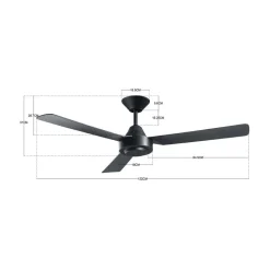 Plafondventilator Bayside Calypso zwart 122 cm stil