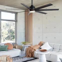 Plafondventilator Beacon met verlichting Atlanta, zwart, stil