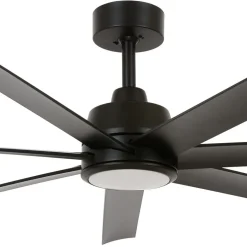 Plafondventilator Beacon met verlichting Atlanta, zwart, stil