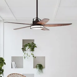 Plafondventilator Beacon met licht Louisville, brons, stil