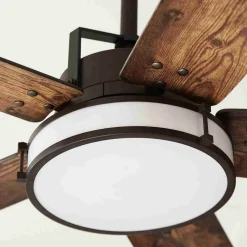 Plafondventilator Beacon met licht Louisville, brons, stil