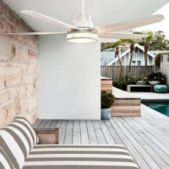 Plafondventilator Beacon met licht Louisville, wit, stil