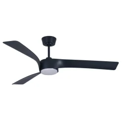 Plafondventilator Beacon met licht Line zwart 132 cm stil