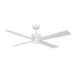 Plafondventilator Beacon met licht Newport, wit/eiken, stil