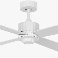 Plafondventilator Beacon met licht Newport, wit/eiken, stil