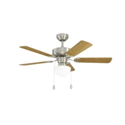 Plafondventilator Cadiz, E27, schakelaar met trekkoord, mat nikkel