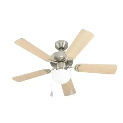 Plafondventilator Cadiz, E27, schakelaar met trekkoord, mat nikkel