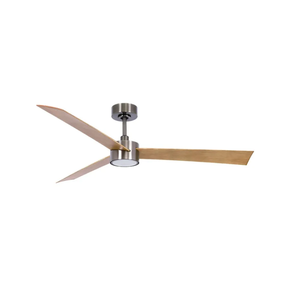 Plafondventilator Climate IV nikkel/teak stil