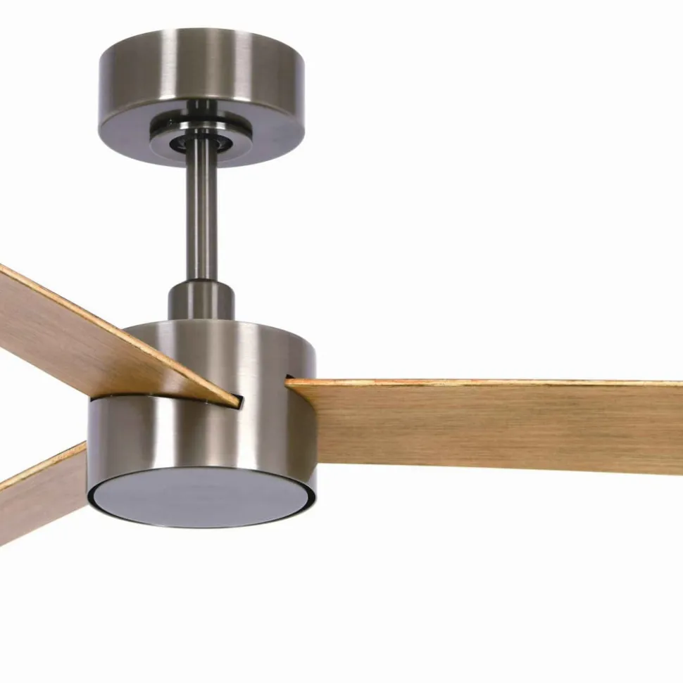 Plafondventilator Climate IV nikkel/teak stil