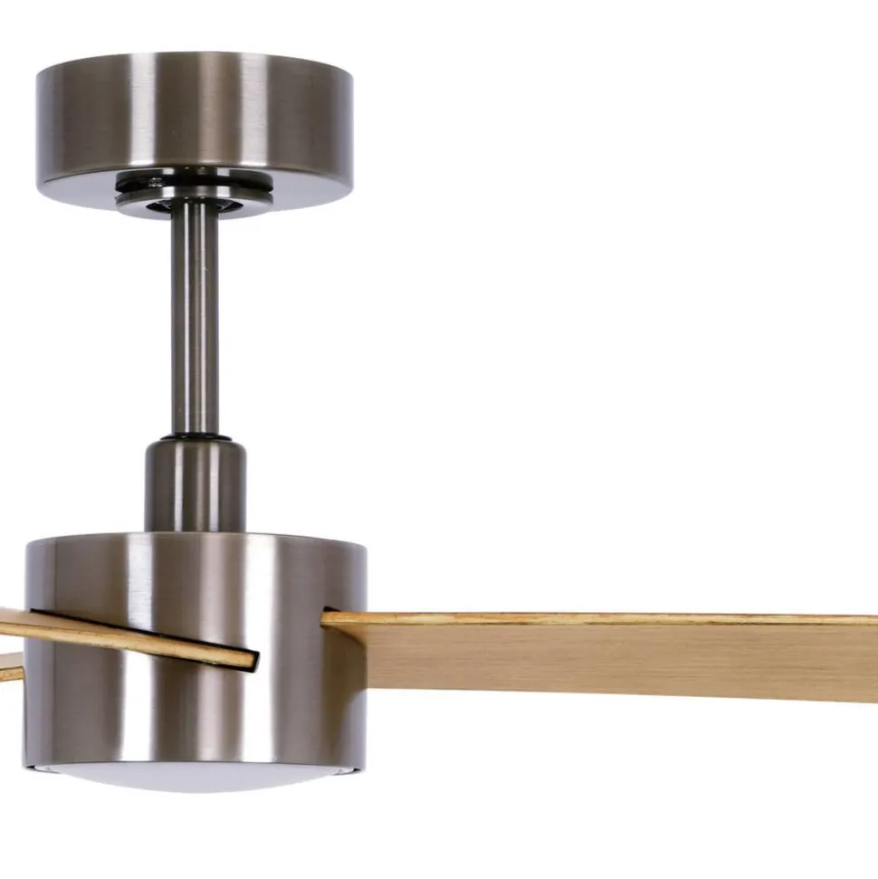 Plafondventilator Climate IV nikkel/teak stil