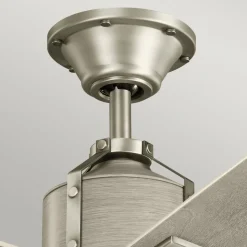 Plafondventilator Colerne 52 LED, nikkel/wit walnoot