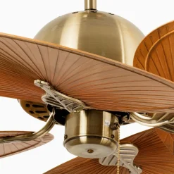Plafondventilator Cuba L, 4 bladen, oud goud