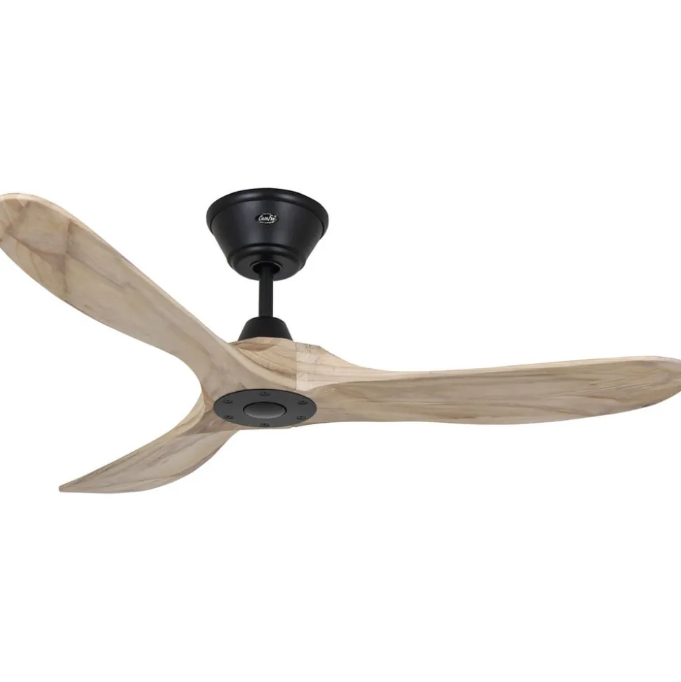 Plafondventilator Eco Genuino 122 zwart/hout licht