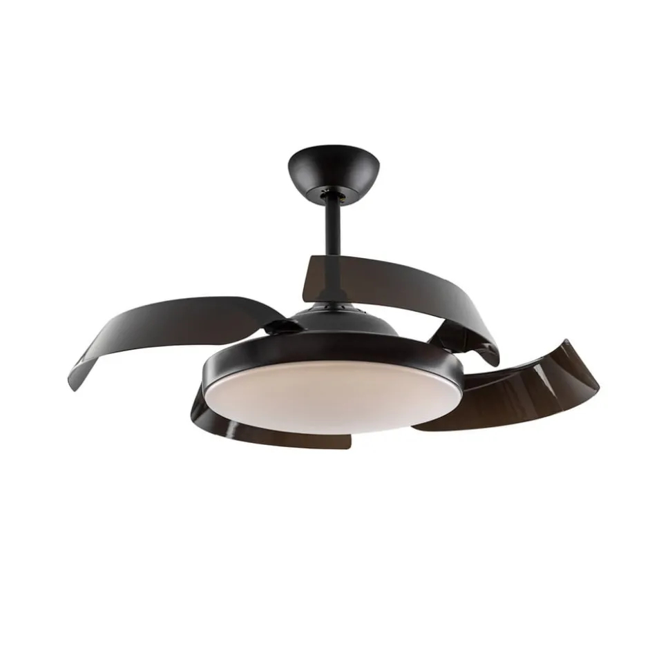 Plafondventilator Enzo met LED dimbaar, CCT zwart