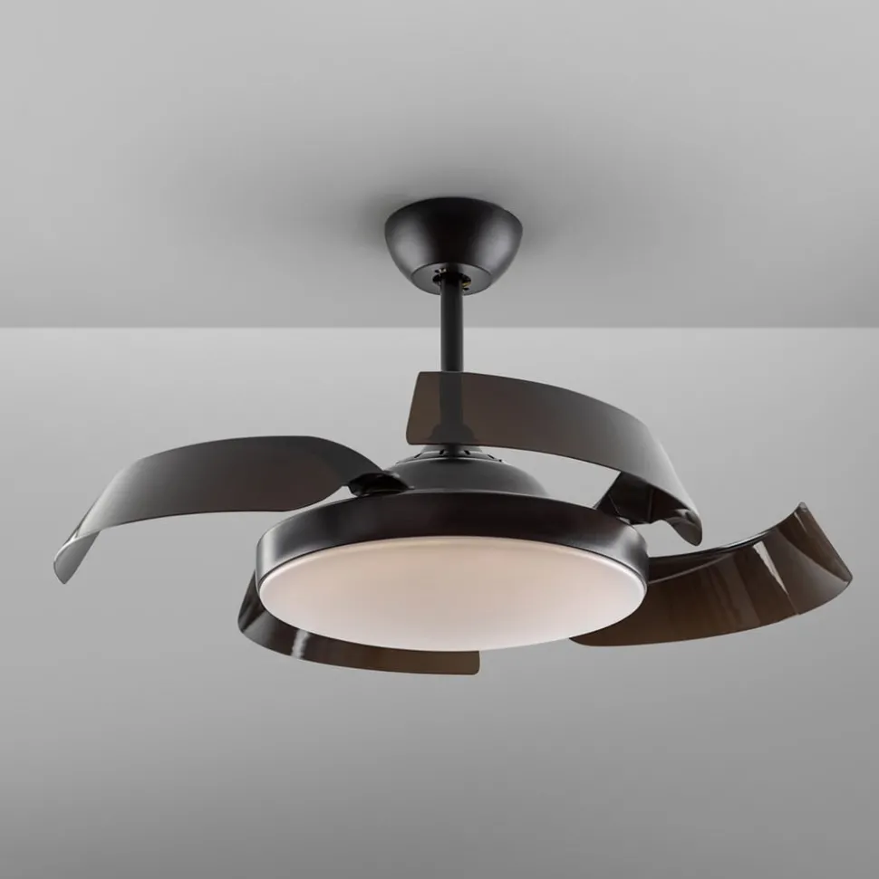 Plafondventilator Enzo met LED dimbaar, CCT zwart